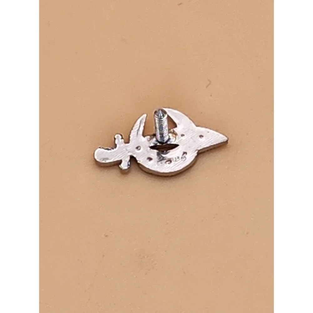 Vtg 925 Sterling Silver Crystal Masonic‎ Shriners Lapel Pin Tie Tack Hat Pin